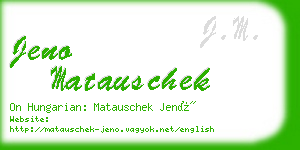 jeno matauschek business card